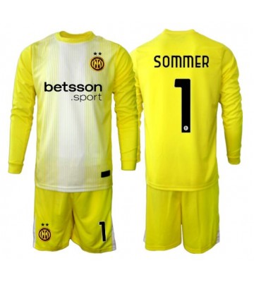 Inter Milan Yann Sommer #1 Målmand Udebanetrøje Børn 2025-26 Langærmet (+ Korte bukser)